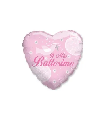 Mylar My Baptism Pink Heart MiniShape 9" pack 5pcs
