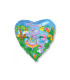 Mylar Happy Birthday Hippopotamus Heart 18" 1pc