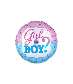 Mylar Girl or Boy Round 18" 1pc