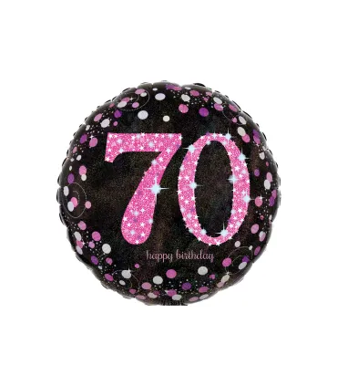 Mylar Happy Birthday 70 Pink Celebration Round 18" 1pc
