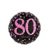 Mylar Happy Birthday 80 Pink Celebration Round 18" 1pc