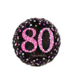 Mylar Happy Birthday 80 Pink Celebration Round 18" 1pc