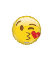 Mylar Emoticon Round Kiss 9" pack 5pcs
