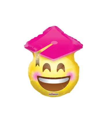 Mylar Graduation Smile with Pink Touch h18" 1pc