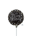 Mylar Happy Birthday Scintille Round MiniShape 9" pack 5pcs