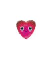 Mylar Holographic Heart Face Red MiniShape 4" pack 5pcs