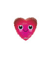 Mylar Holographic Heart Face Red MiniShape 9" pack 5pcs