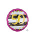 Mylar Happy Birthday 50 Years Pink and Gold Round 18" 1pc