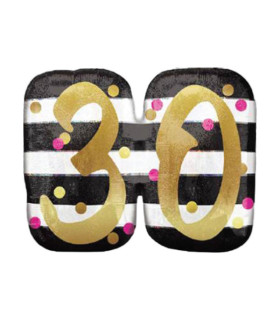 Mylar 30 Pink & Gold Supershape w25" 1pc