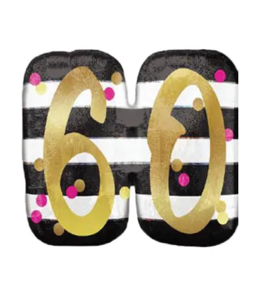 Mylar 60 Pink & Gold Supershape w25" 1pc