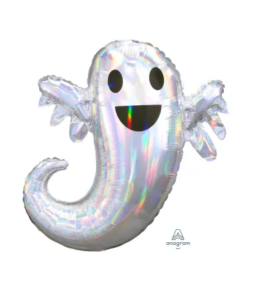Mylar Ghost Iridescent SuperShape h28" 1pc