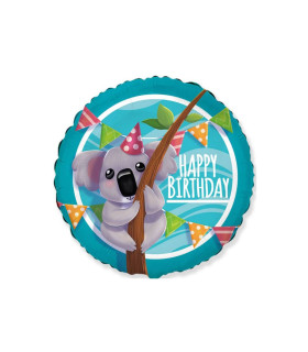 Mylar Happy Birthday Koala Round 18" 1pc