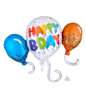 Mylar Happy Birthday Celebration SuperShape w34" 1pc