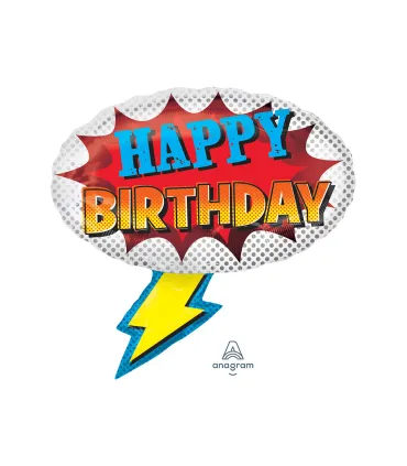 Mylar Happy Birthday Super Hero SuperShape w27" 1pc
