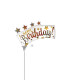 Mylar Happy Birthday Glitter Banner MiniShape w12" pack 5pcs