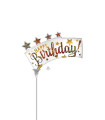 Mylar Happy Birthday Glitter Banner MiniShape w12" pack 5pcs