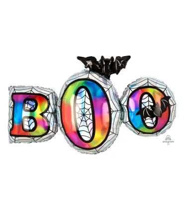 Mylar BOO Iridescent SuperShape w35" 1pc