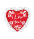 Mylar I Love You in SuperShape Heart Lace 23" 1pc