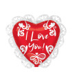 Mylar I Love You in SuperShape Heart Lace 23" 1pc