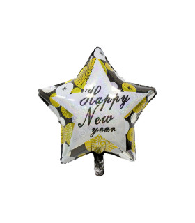 Mylar Happy New Year Holo Star SuperShape 28" 1pc