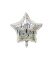 Mylar Happy New Year Holographic Fires Star 20" 1pc