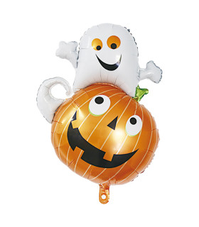 Mylar Halloween Pumpkin & Ghost SuperShape h34" 1pc