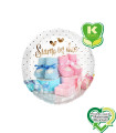 Mylar We Are Two Pink Light Blue Round K-Green 18" 1pc