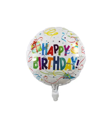 Mylar Happy Birthday Ologr. Round Confetti 18" 1pc