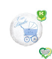 Mylar E' un Bimbo Celeste with Round Polka Dots K-Green 18" 1pc