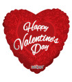 Mylar Happy Valentine's Day Red Heart SuperShape 36" 1pc
