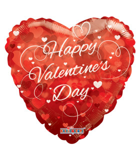 Mylar Happy Valentine's Day Hearts Heart SuperShape 36" 1pc