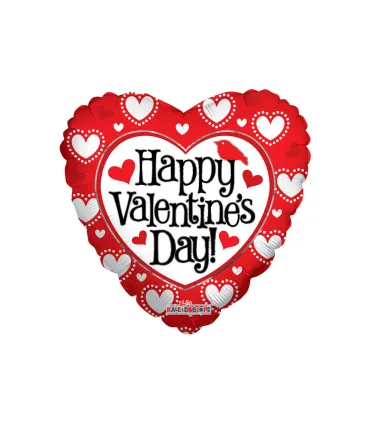 Mylar Happy Valentine's Day Heart Bird 18" 1pc