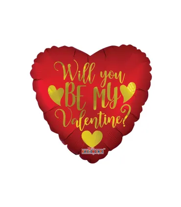 Mylar Be My Valentine Cupid Heart 18" 1pc