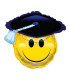 Mylar Emoticon Graduation Smile with SuperShape Touch w28" 1pc