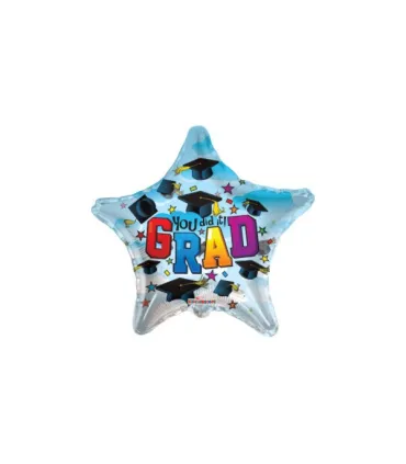 Mylar Laurea You Did It Grad Star MiniShape 9" Pack 5pcs