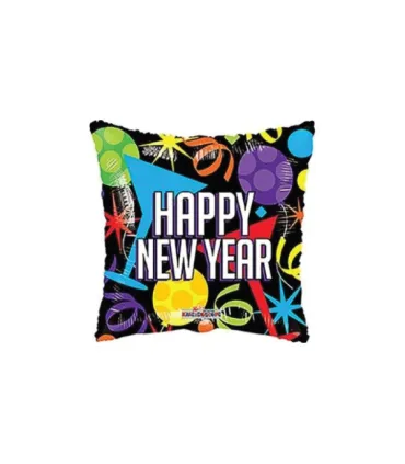 Mylar Happy New Year MiniShape Square 9" pack 5pcs