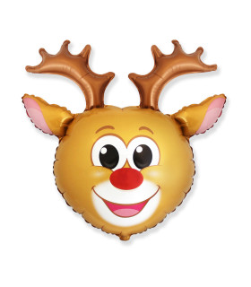 Mylar Reindeer SuperShape Head h29" 1pc