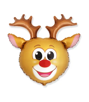 Mylar Reindeer SuperShape Head h29" 1pc
