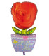 Pink Mylar with SuperShape Vase h39" 1pc