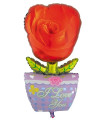 Pink Mylar with SuperShape Vase h39" 1pc