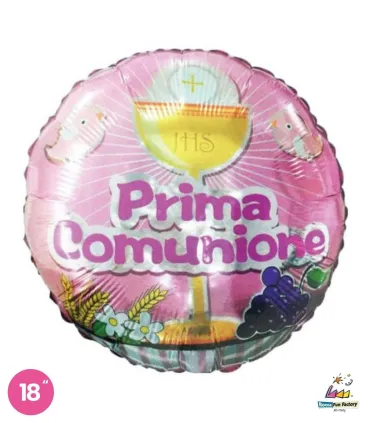 Mylar First Communion Pink Chalice Round 18" 1pc
