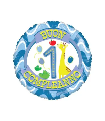 Mylar 1 Birthday Light Blue Round 18" 1pc