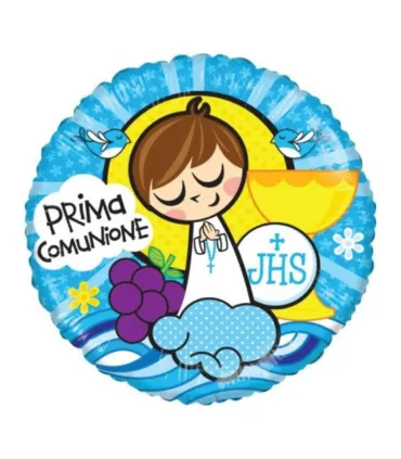 Mylar First Communion Lui Celeste Round 18" 1pc