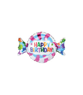 Mylar Happy Birthday Candy MiniShape w9" pack 5pcs