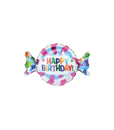 Mylar Happy Birthday Candy MiniShape w9" pack 5pcs