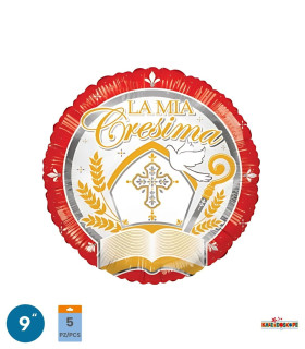 Mylar La Mia Confirmation Round MiniShape 9" pack 5pcs