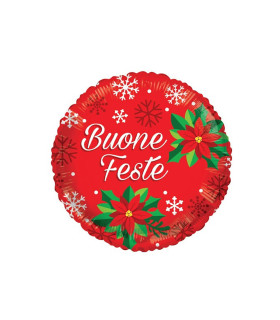 Mylar Happy Holidays Red Round 18" 1pc