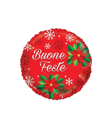 Mylar Happy Holidays Red Round 18" 1pc