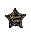 Mylar Happy New Year Black Star 18" 1pc