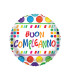Mylar Happy Birthday with Polka Dots Round 18" 1pc
